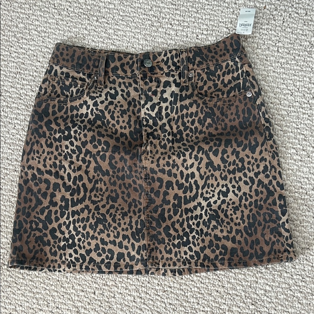 GAP Brown Leopard Print Mini Skirt